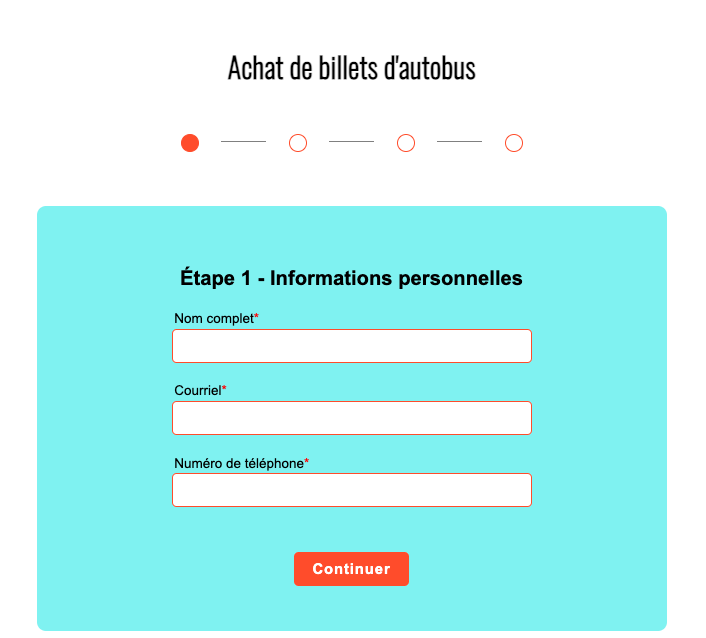 portfolio, plateforme de réservation de billets d'autobus